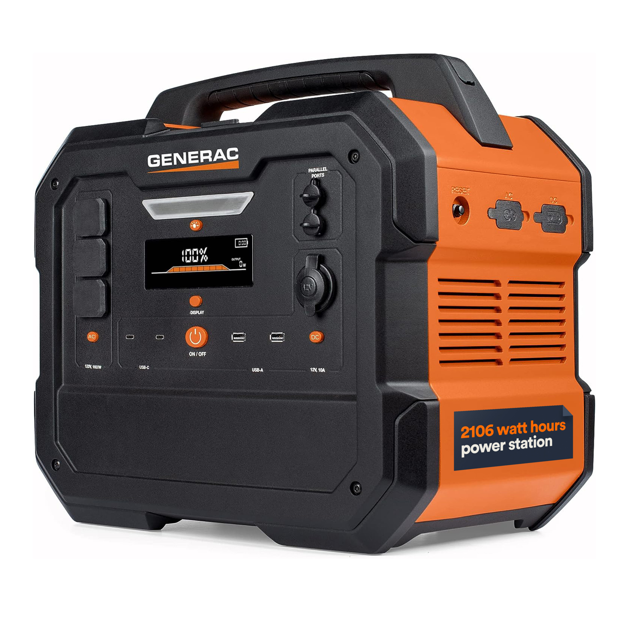Generac GB2000 Power Station, 3200 Surge Watts, 1600 Rated Watts, 2106 Wh Battery Capacity, Model# 8026